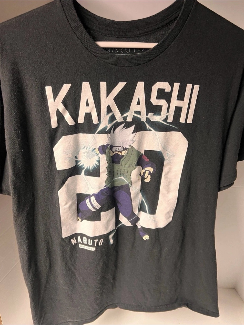 Kakashi Graphic Tee Naruto Shippuden Collection Black Large